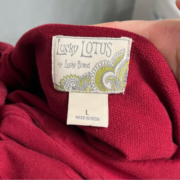 Lucky Brand Lotus Daria Button Wrap Jacket Coat Women’s Large Red Maroon - Picture 4 of 5